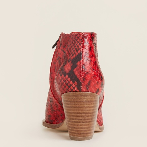 LBERTO ZAGO Snakeskin-Effect Leather Ankle Booties - Picture 5 of 9